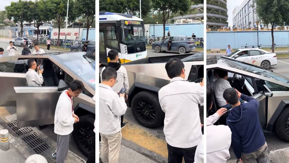 Tesla Cybertruck en Edificio de BYD en China